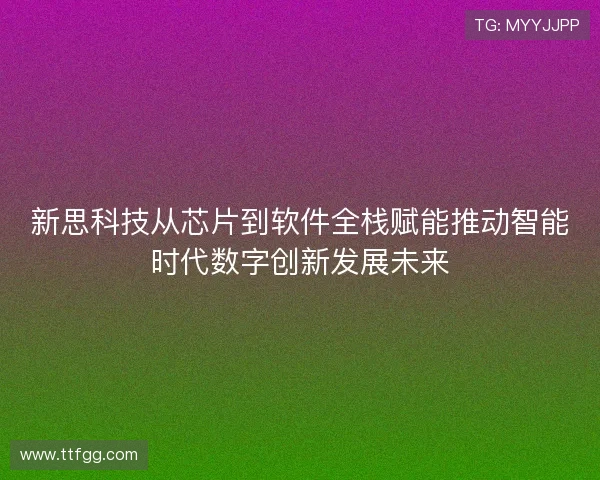 新思科技从芯片到软件全栈赋能推动智能时代数字创新发展未来